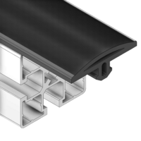 61-080-0 MODULAR SOLUTIONS PVC COVER PROFILE<br>ROUNDED RUBBER W/RIDGES, CUT TO ANY LENGTH PRICE / METER SHOWN